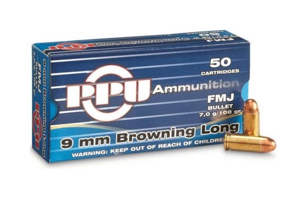 9MM Browning Long FMJ 108 GR