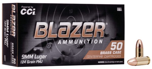 CCI Blazer Brass Pistol Luger 124 FMJ-RN Blazer